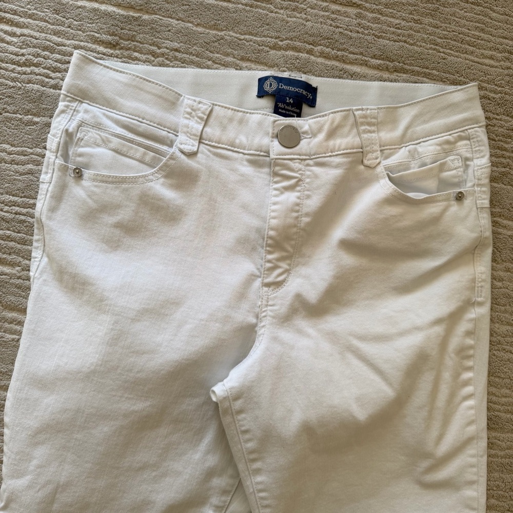 DEMOCRACY WHITE “AB” SOLUTION STRETCH JEANS - Picture 3 of 8